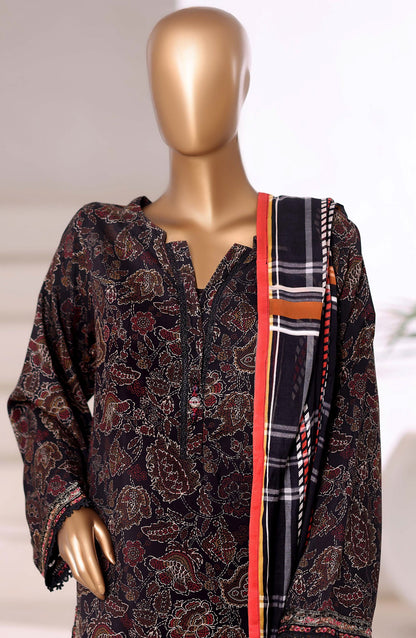 Malika by Sadabahar Embroidered Viscose Stitched 3 Piece Suit - D-06 - SBD25VSHI - Black - Winter Collection