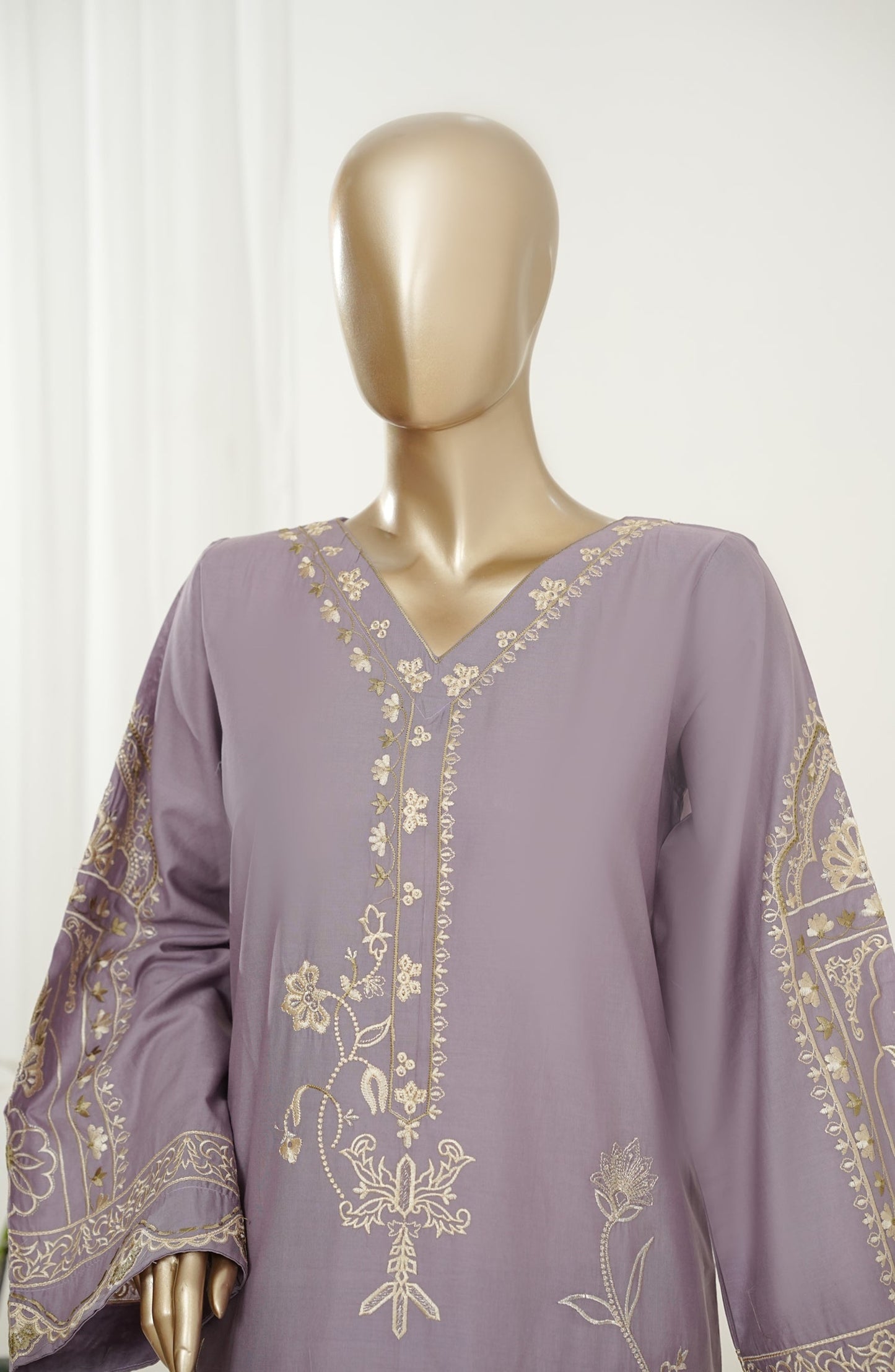Mano Momal by Amna Khadija Embroidered Cotton Lawn Stitched 2 Piece Suit - AKMM-04 - AM26OLM - Purple - Summer Collection