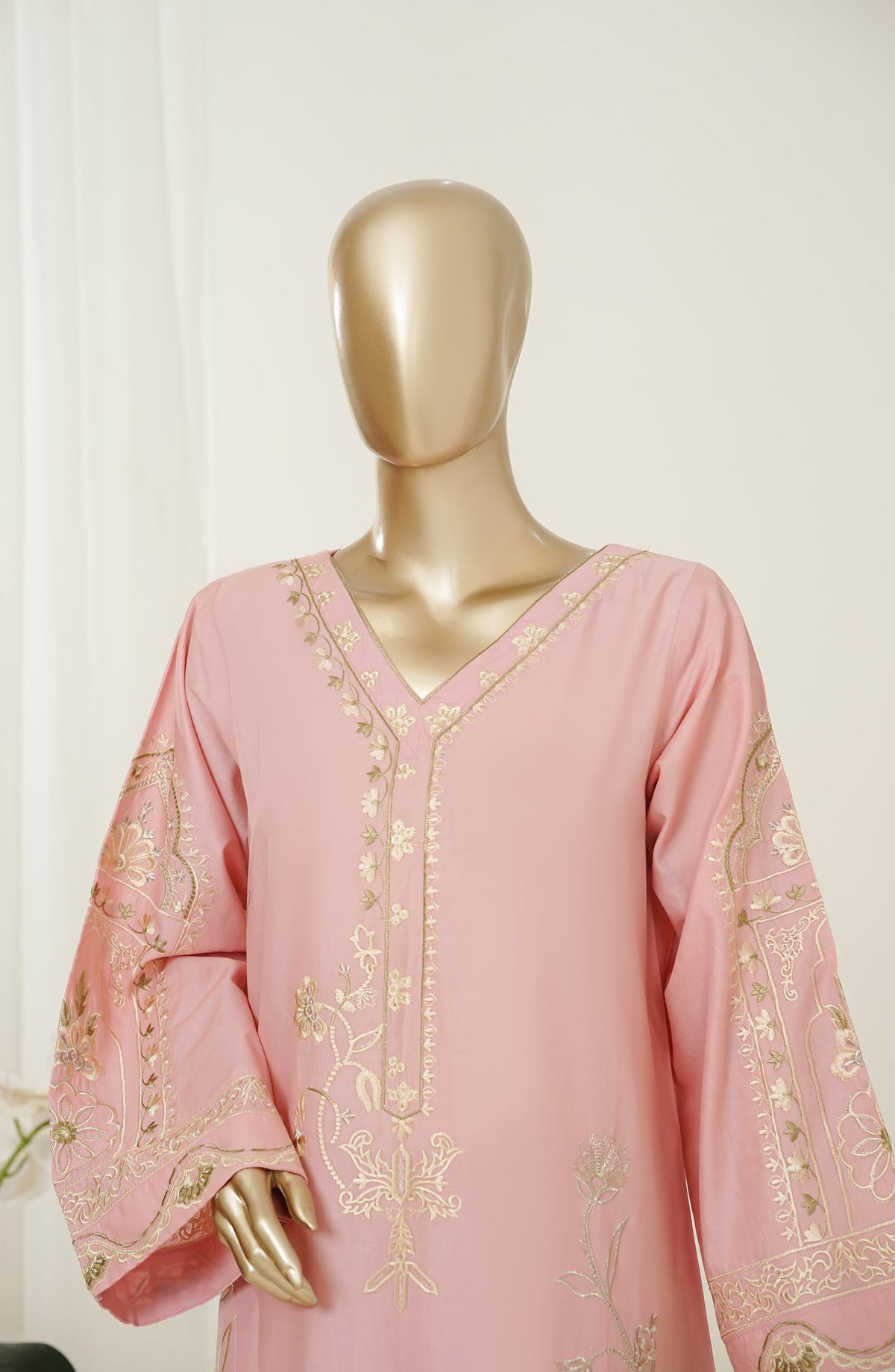 Mano Momal by Amna Khadija Embroidered Cotton Lawn Stitched 2 Piece Suit - AKMM-05 - AM26OLM - Pink - Summer Collection