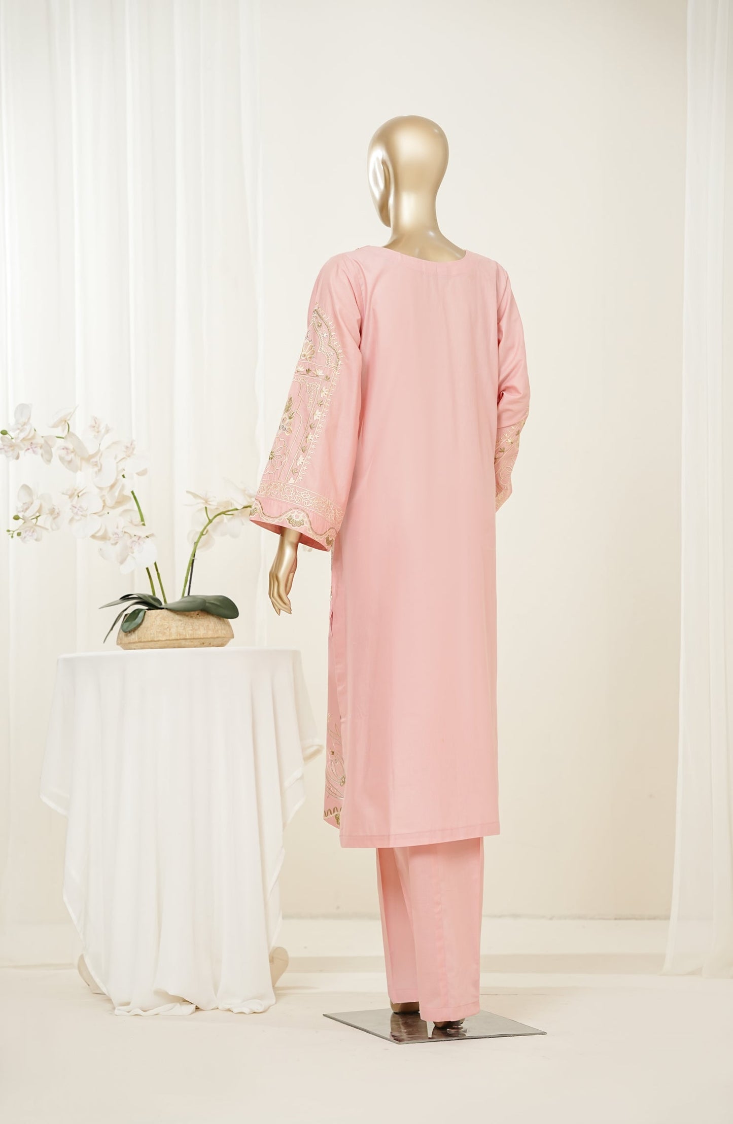 Mano Momal by Amna Khadija Embroidered Cotton Lawn Stitched 2 Piece Suit - AKMM-05 - AM26OLM - Pink - Summer Collection
