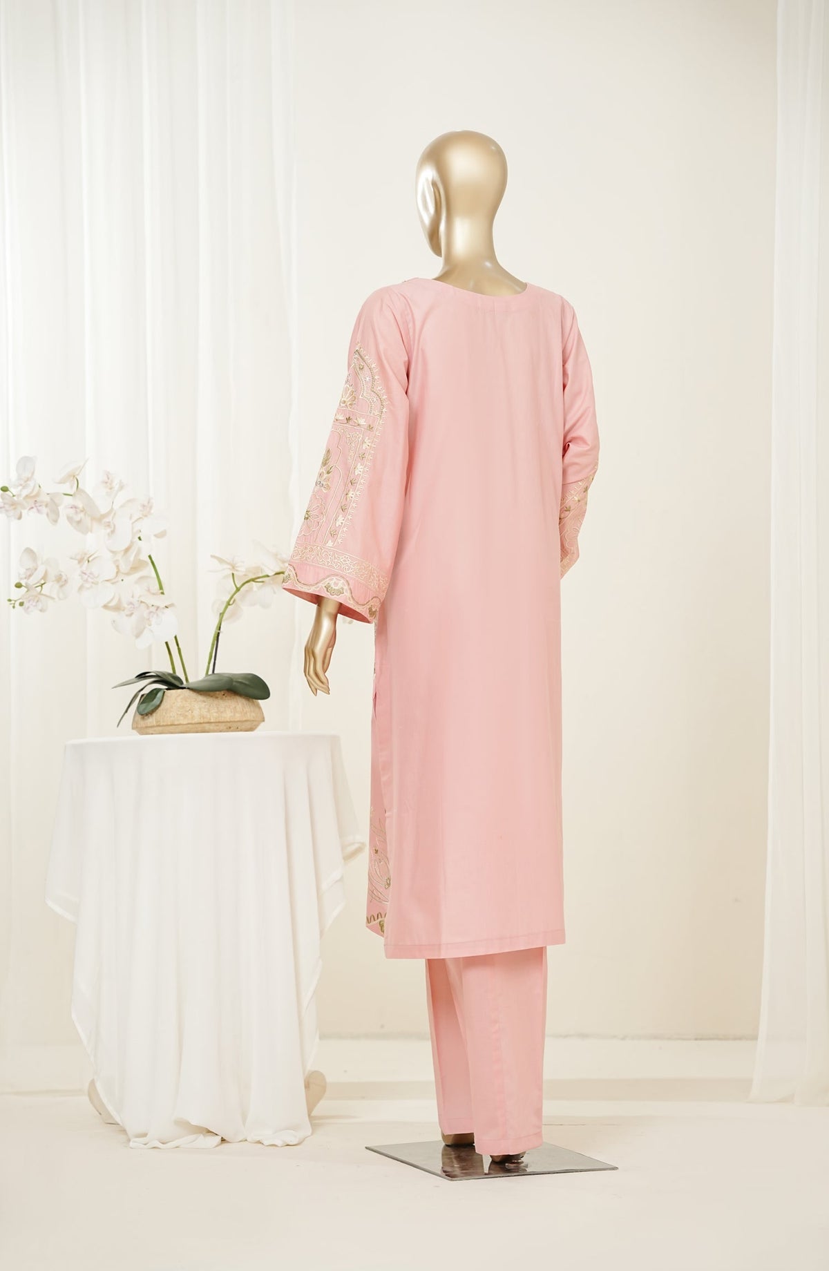 Mano Momal by Amna Khadija Embroidered Cotton Lawn Stitched 2 Piece Suit - AKMM-05 - AM26OLM - Pink - Summer Collection