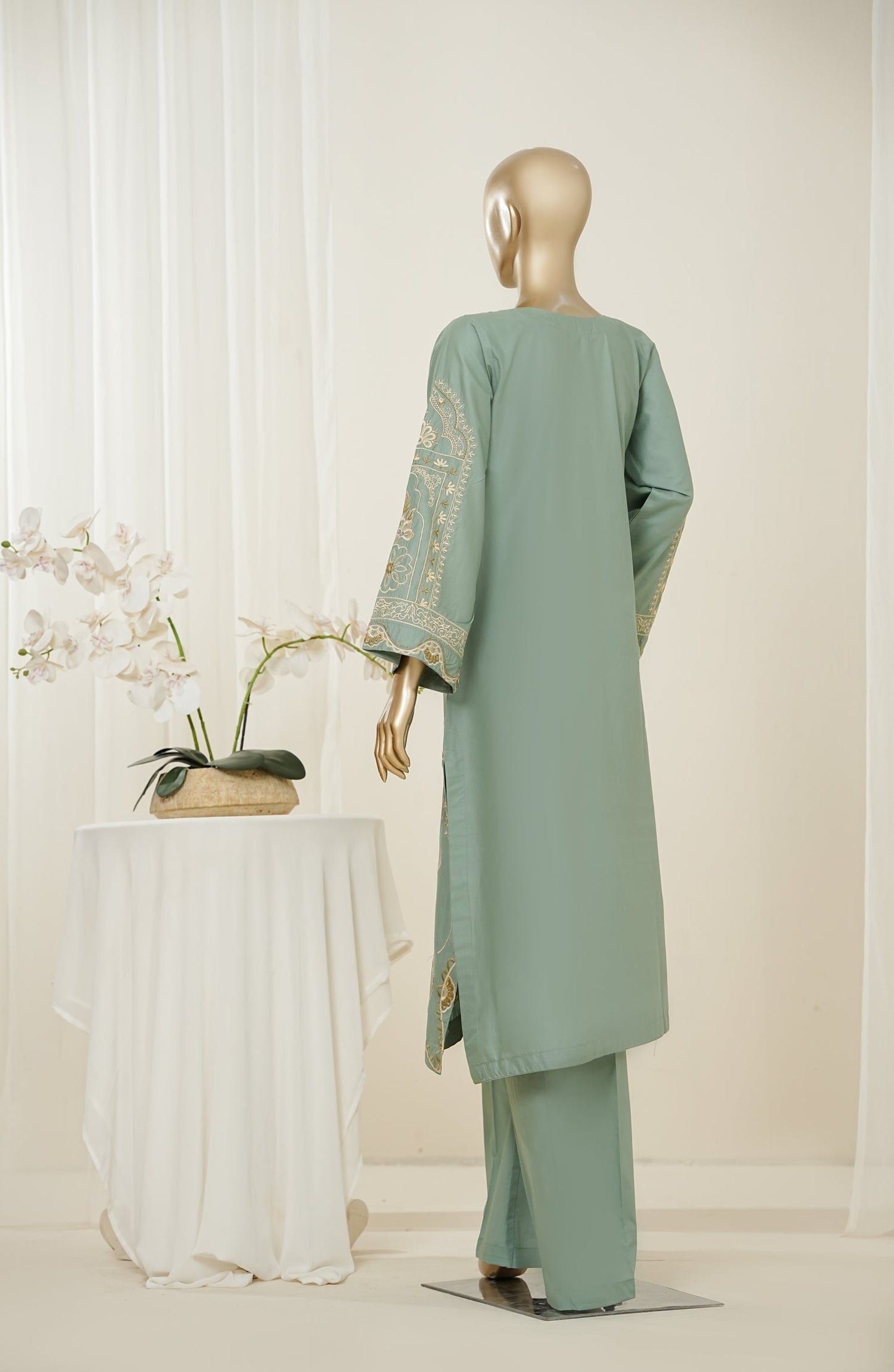 Mano Momal by Amna Khadija Embroidered Cotton Lawn Stitched 2 Piece Suit - AKMM-06 - AM26OLM - Green - Summer Collection