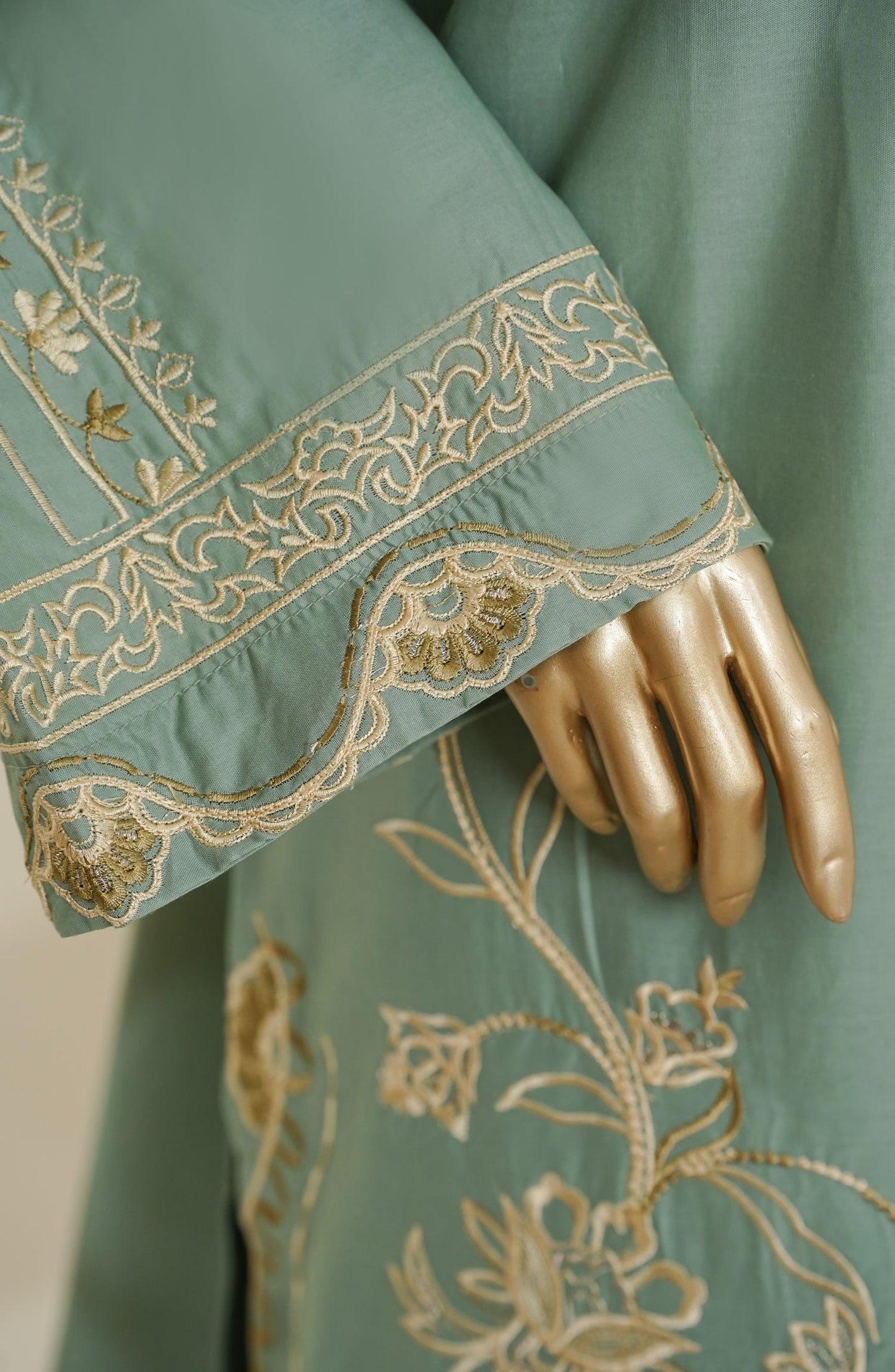 Mano Momal by Amna Khadija Embroidered Cotton Lawn Stitched 2 Piece Suit - AKMM-06 - AM26OLM - Green - Summer Collection