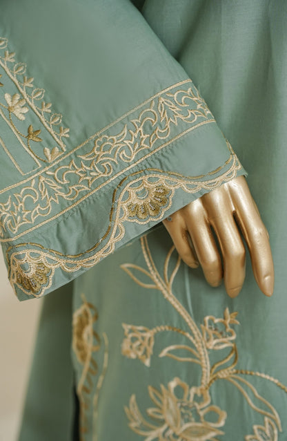 Mano Momal by Amna Khadija Embroidered Cotton Lawn Stitched 2 Piece Suit - AKMM-06 - AM26OLM - Green - Summer Collection