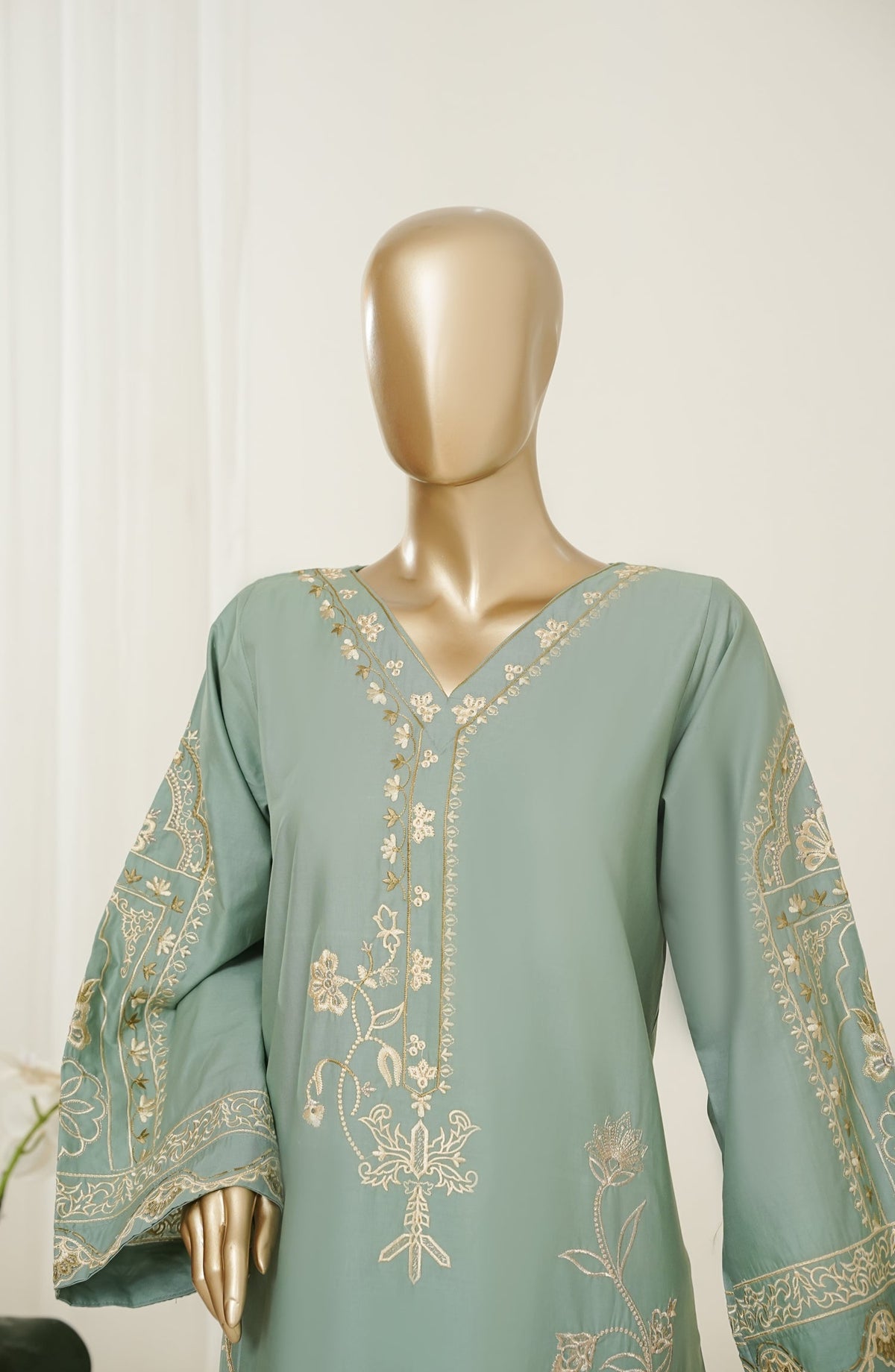 Mano Momal by Amna Khadija Embroidered Cotton Lawn Stitched 2 Piece Suit - AKMM-06 - AM26OLM - Green - Summer Collection