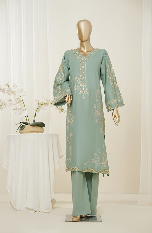 Mano Momal by Amna Khadija Embroidered Cotton Lawn Stitched 2 Piece Suit - AKMM-06 - AM26OLM - Green - Summer Collection