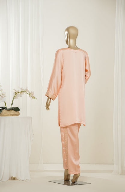 Mano Momal by Amna Khadija Embroidered Silk Stitched 2 Piece Suit - AKMM-02 - AM26OLM - Pink - Summer Collection