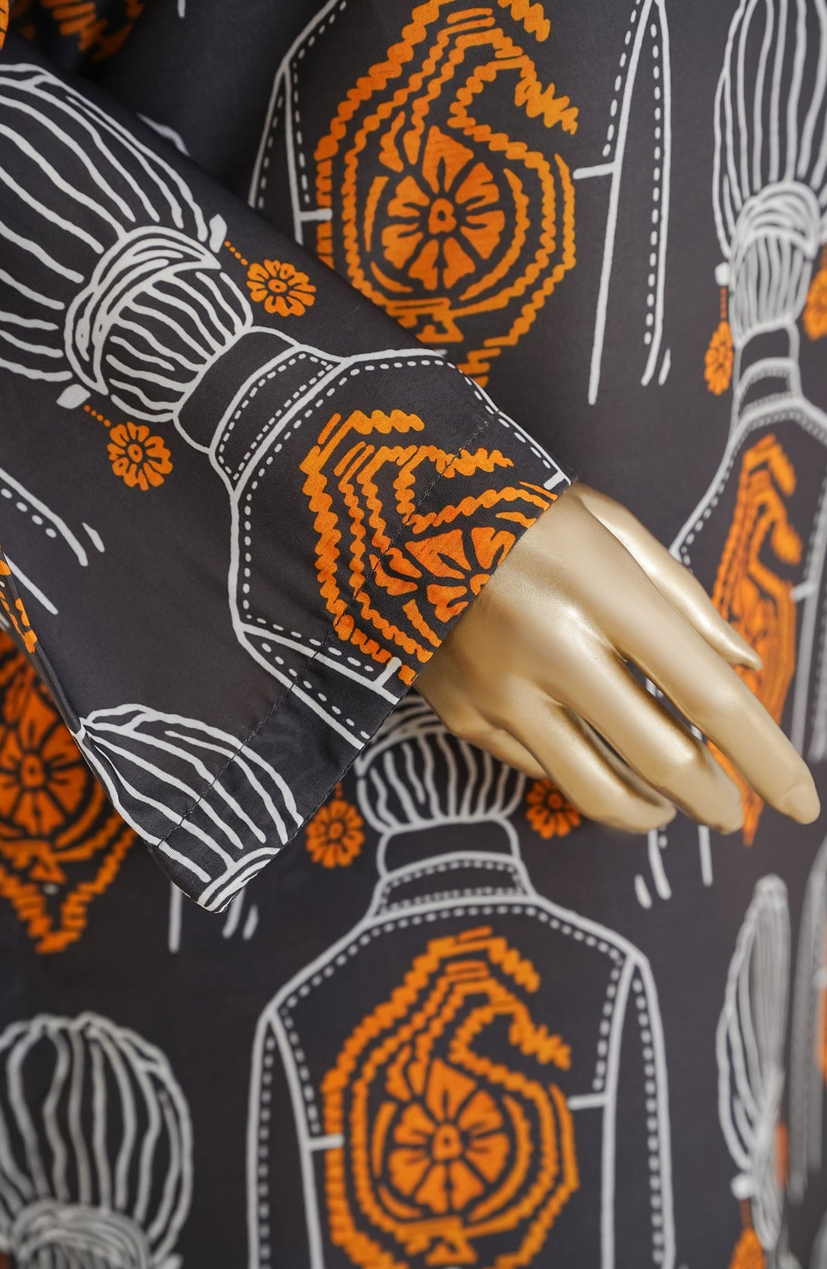 Mano Momal by Amna Khadija Printed Lawn Stitched 2 Piece Suit - AKMM-01 - AM26OLM - Black - Summer Collection
