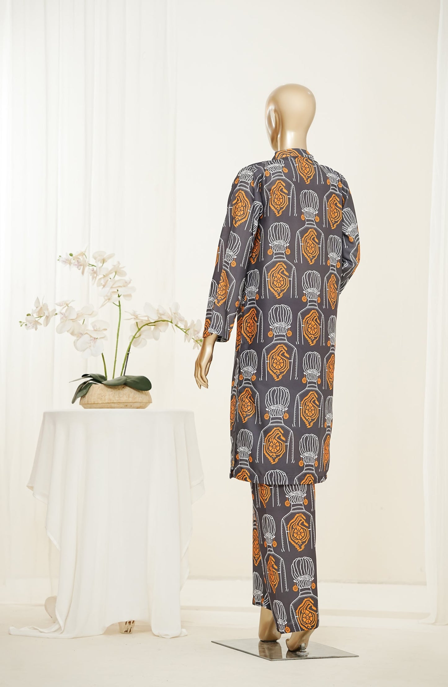 Mano Momal by Amna Khadija Printed Lawn Stitched 2 Piece Suit - AKMM-01 - AM26OLM - Black - Summer Collection