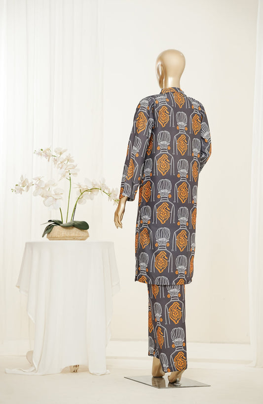 Mano Momal by Amna Khadija Printed Lawn Stitched 2 Piece Suit - AKMM-01 - AM26OLM - Black - Summer Collection