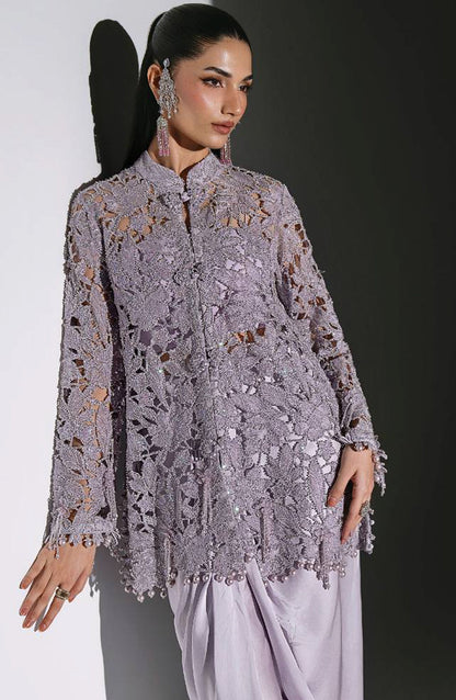 Maria B Luxury Embroidered Organza Unstitched 3 Piece Suit - D5 - MB26WED - Light Purple - Wedding Collection