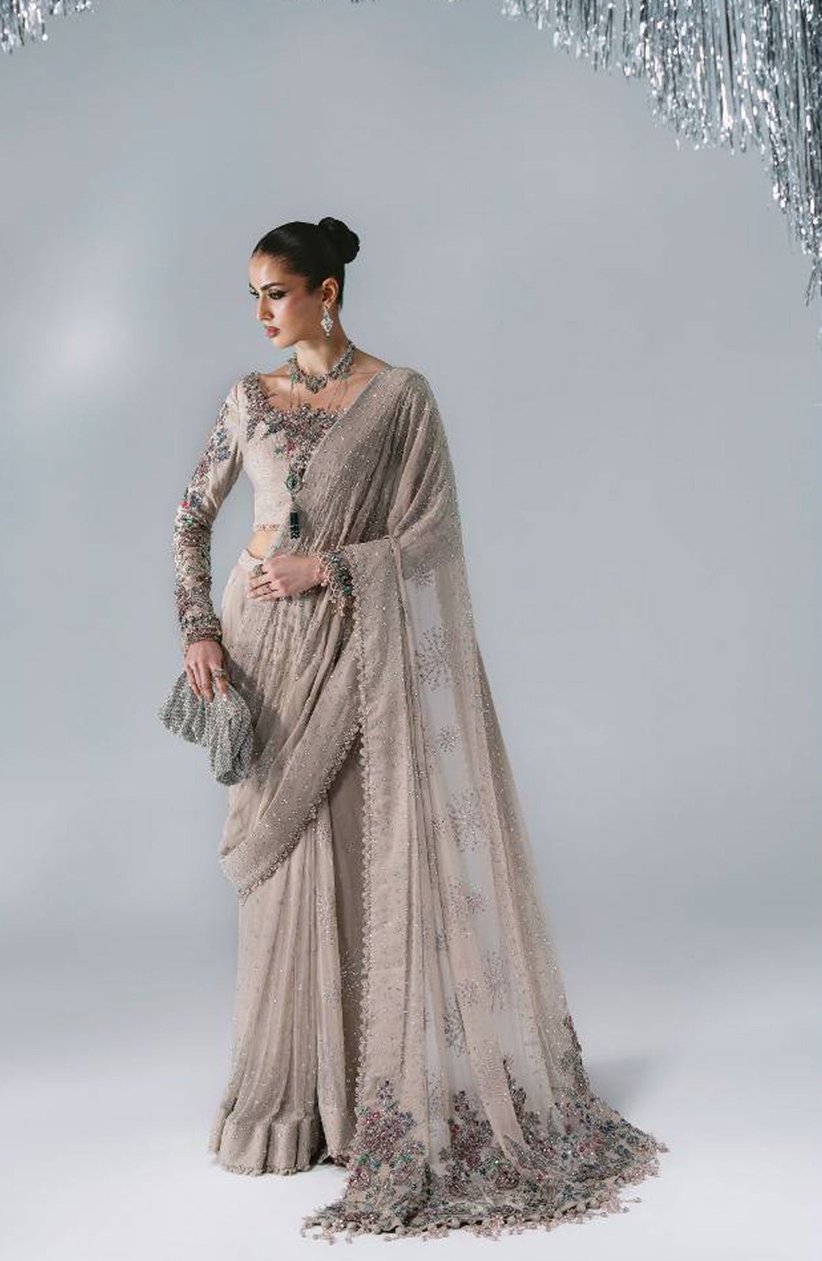 Maria B Luxury Embroidered Raw Silk Unstitched 3 Piece Suit - D3 - MB26WED - Beige - Wedding Collection