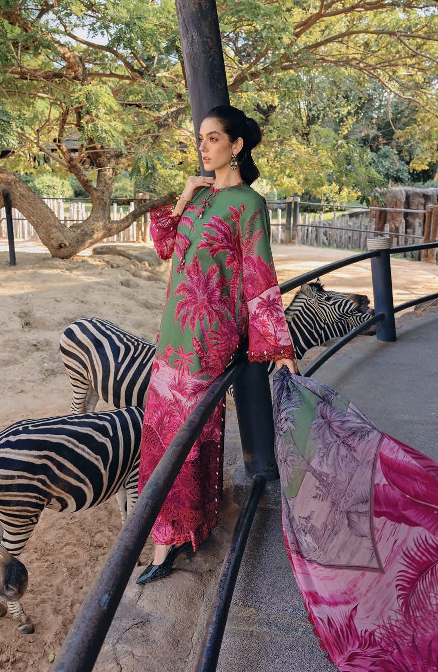 Maria B MPrints Embroidered Lawn Unstitched 3 Piece Suit - 11B - MAB26MP - Pink - Spring Summer Collection