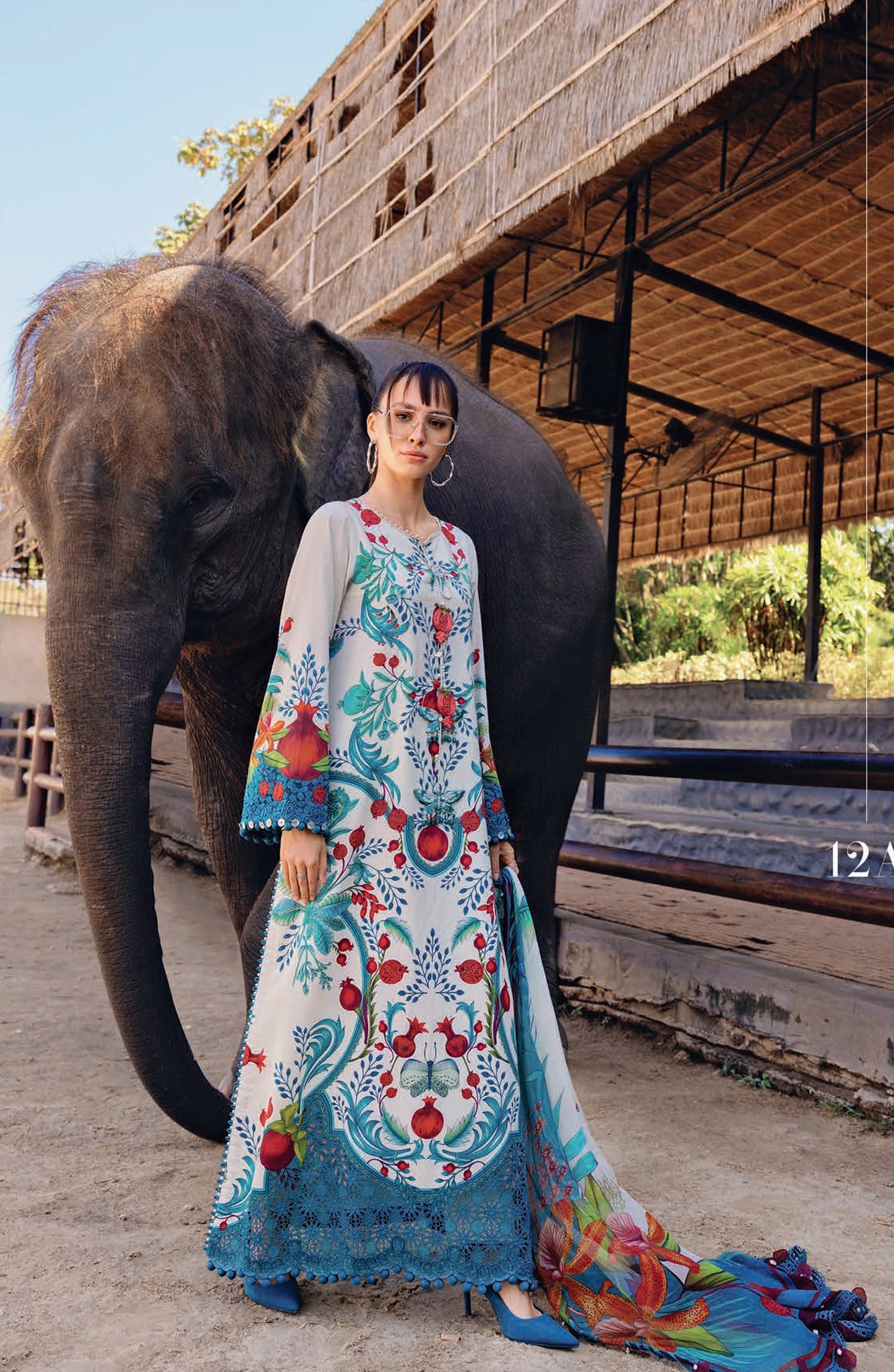 Maria B MPrints Embroidered Lawn Unstitched 3 Piece Suit - 12A - MAB26MP - Blue - Spring Summer Collection