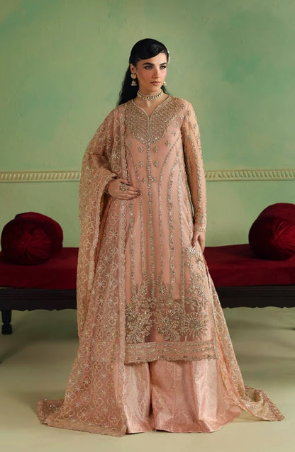 Mastani by Akbar Aslam Luxury Formals Embroidered Net Unstitched 3 Piece Suit - Arshia - AKA25LFM - Pink - Festive Collection