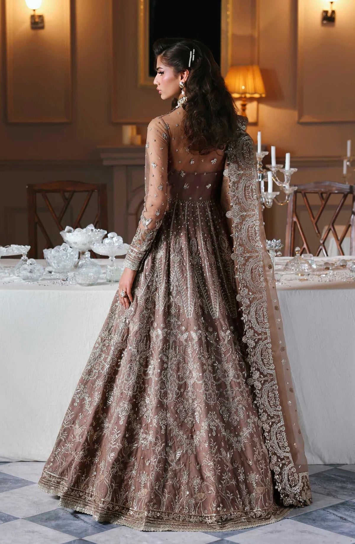 Mastani by Akbar Aslam Luxury Formals Embroidered Net Unstitched 3 Piece Suit - Noorzaib - AKA25LFM - Purple - Festive Collection