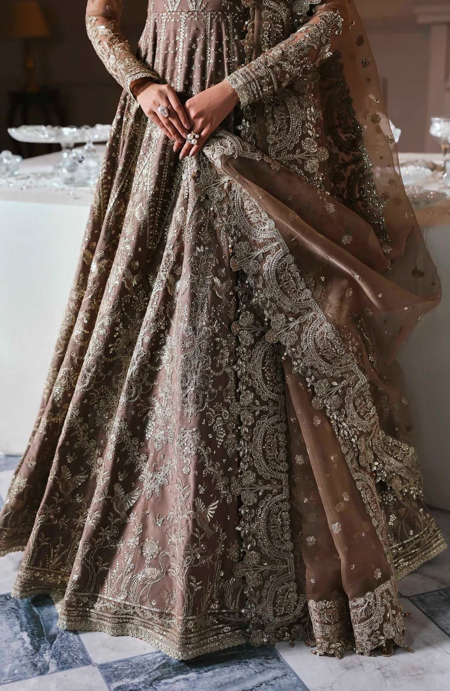 Mastani by Akbar Aslam Luxury Formals Embroidered Net Unstitched 3 Piece Suit - Noorzaib - AKA25LFM - Purple - Festive Collection
