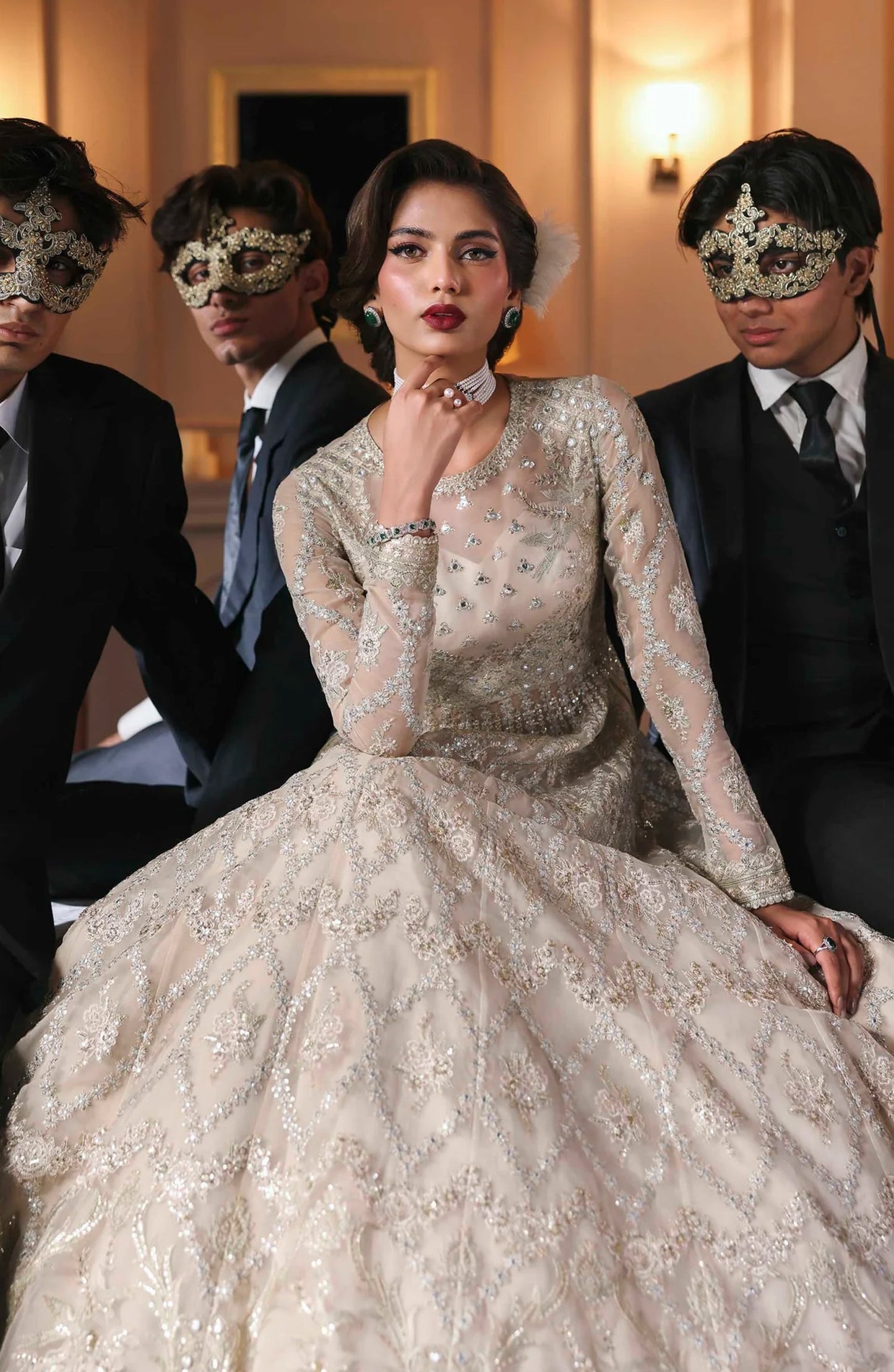 Mastani by Akbar Aslam Luxury Formals Embroidered Organza Unstitched 3 Piece Suit - Gulnisa - AKA25LFM - Light Purple - Festive Collection