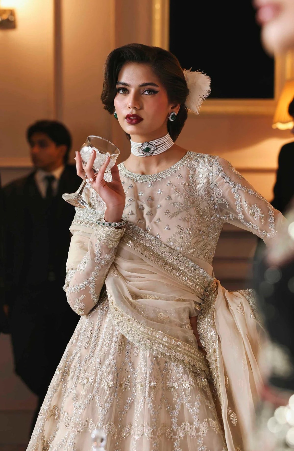 Mastani by Akbar Aslam Luxury Formals Embroidered Organza Unstitched 3 Piece Suit - Gulnisa - AKA25LFM - Light Purple - Festive Collection