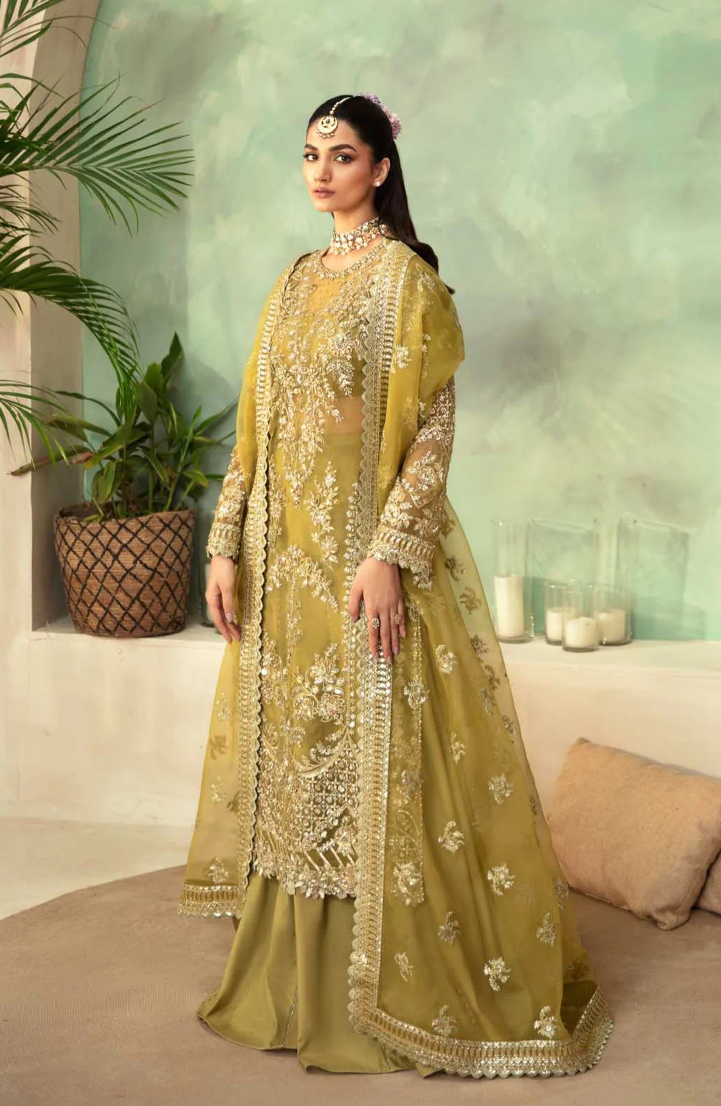 Mastani by Akbar Aslam Luxury Formals Embroidered Organza Unstitched 3 Piece Suit - Seraph - AKA25MST - Dhani - Festive Collection