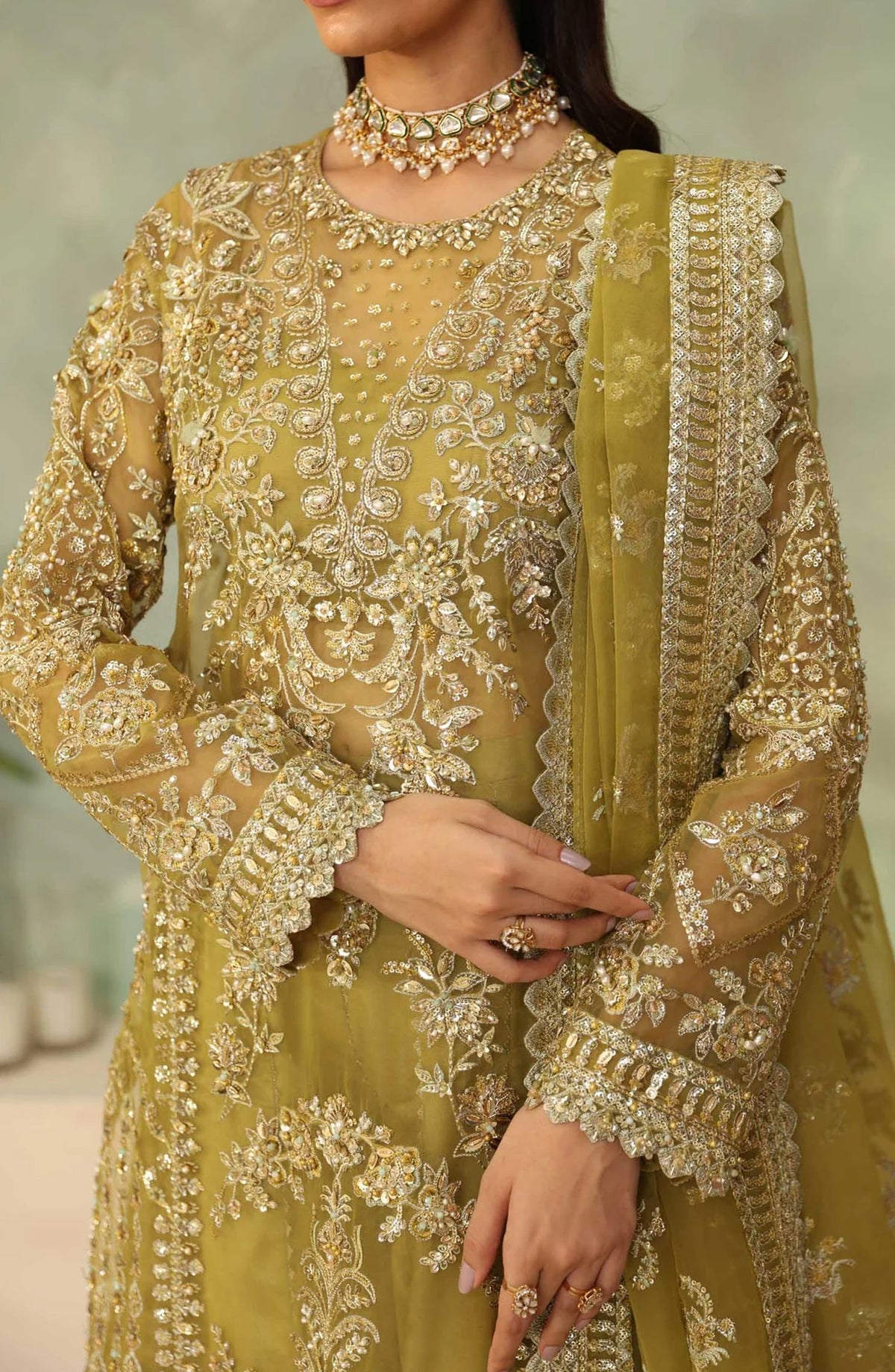 Mastani by Akbar Aslam Luxury Formals Embroidered Organza Unstitched 3 Piece Suit - Seraph - AKA25MST - Dhani - Festive Collection