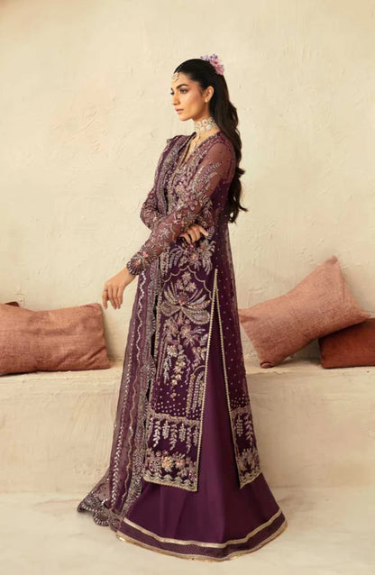 Mastani by Akbar Aslam Luxury Formals Embroidered Organza Unstitched 3 Piece Suit - Aureus - AKA25MST - Purple - Festive Collection