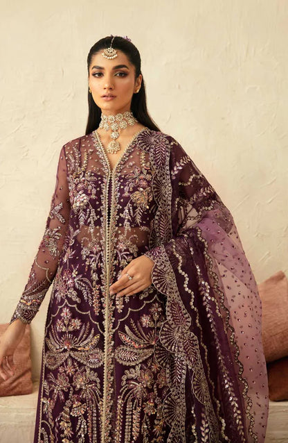 Mastani by Akbar Aslam Luxury Formals Embroidered Organza Unstitched 3 Piece Suit - Aureus - AKA25MST - Purple - Festive Collection