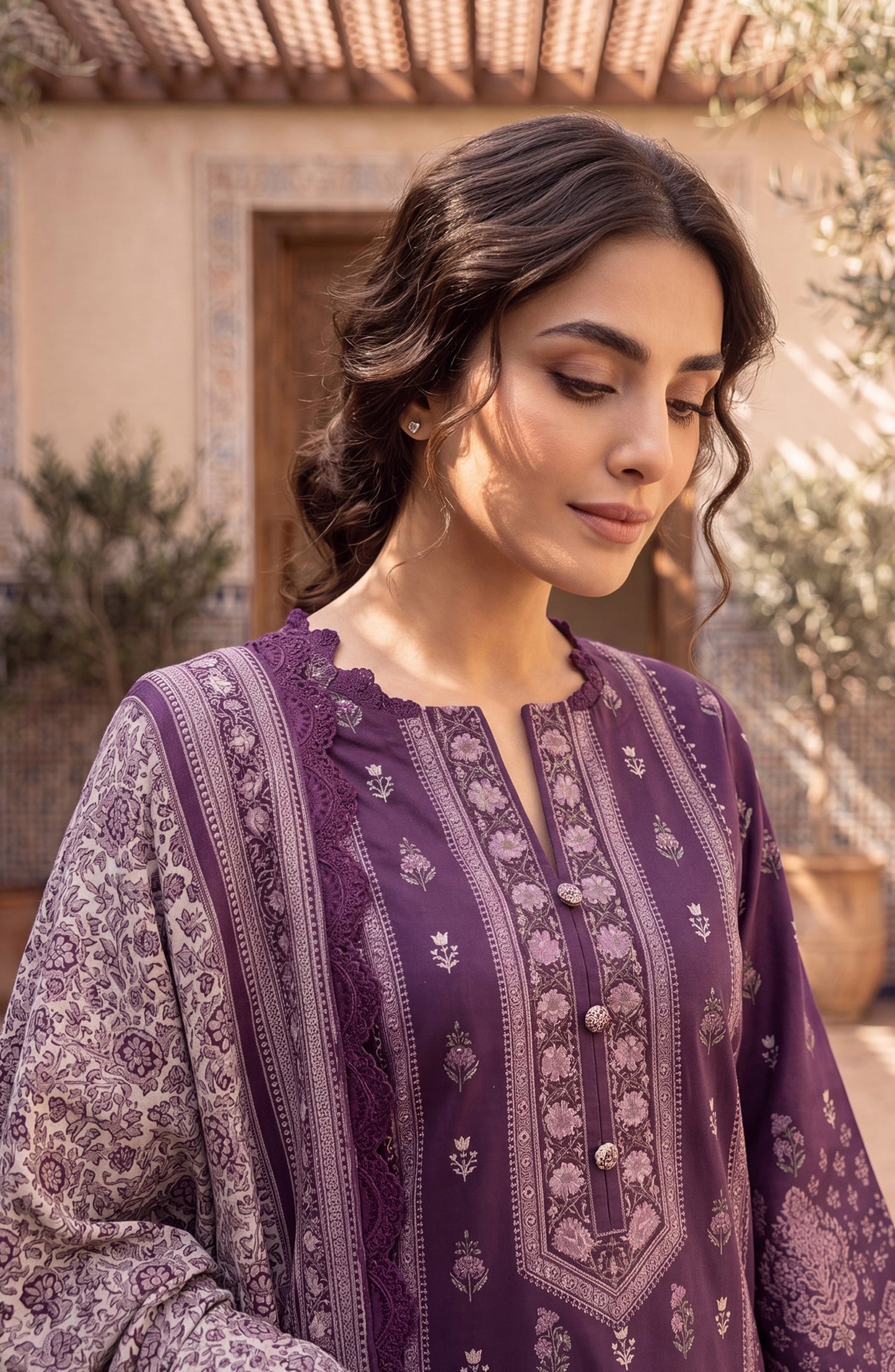Mausummery Printed Lawn Unstitched 3 Piece Suit - D-08 Iris - MU26FRN - Purple - Summer Collection