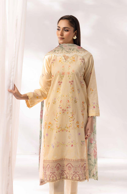 Mayanaz by Printed & Embroidered Lawn Unstitched 3 Piece Suit - MN-10 - AK26MYN - Fawn - Summer Collection