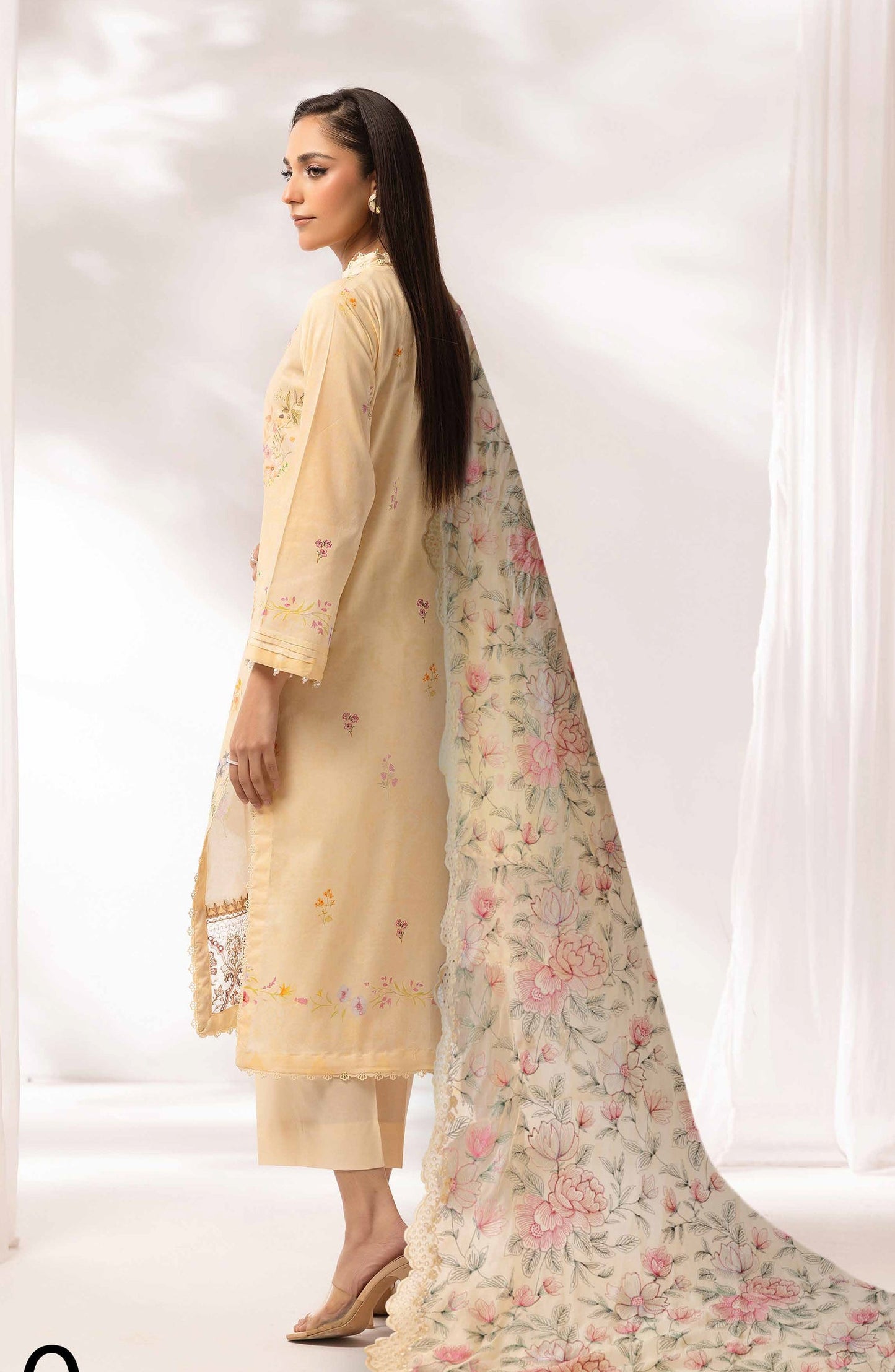 Mayanaz by Al Karim Printed & Embroidered Lawn Unstitched 3 Piece Suit - MN-10 - AK26MYN - Fawn - Summer Collection