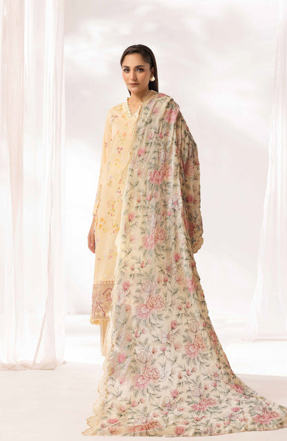Mayanaz by Printed & Embroidered Lawn Unstitched 3 Piece Suit - MN-10 - AK26MYN - Fawn - Summer Collection