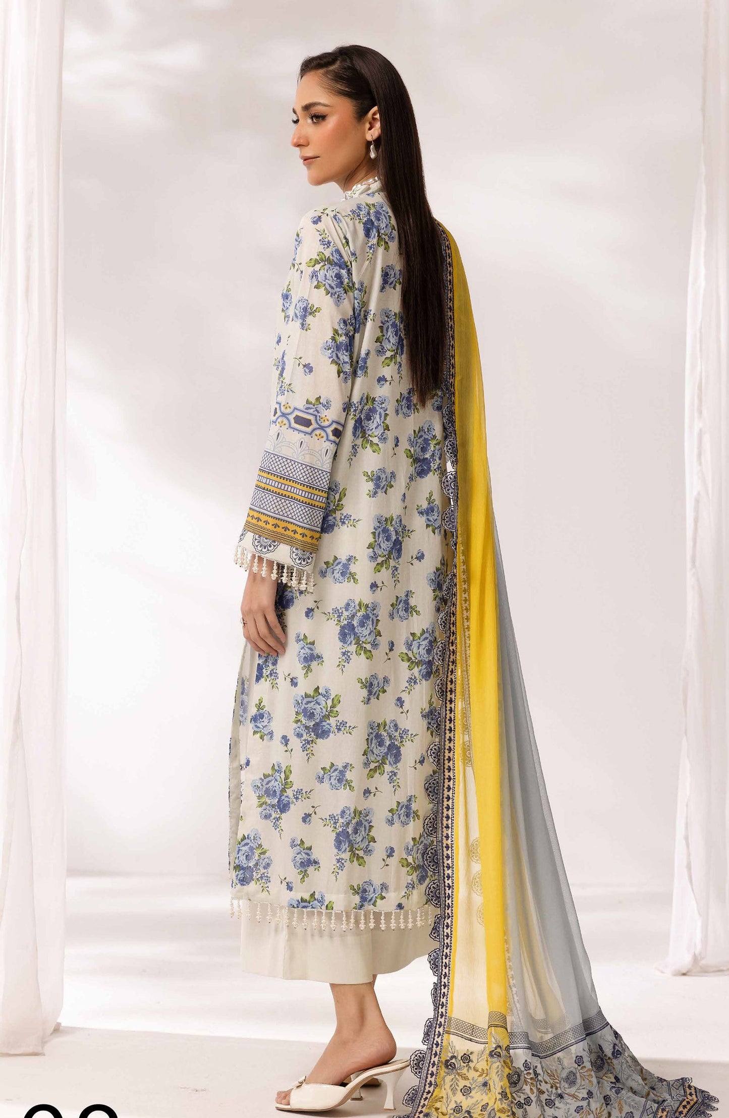 Mayanaz by Al Karim Printed & Embroidered Lawn Unstitched 3 Piece Suit - MN-08 - AK26MYN - White - Summer Collection