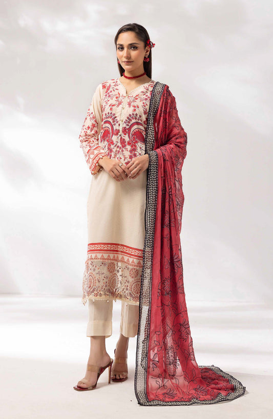 Mayanaz by Printed & Embroidered Lawn Unstitched 3 Piece Suit - MN-03 - AK26MYN - Fawn - Summer Collection