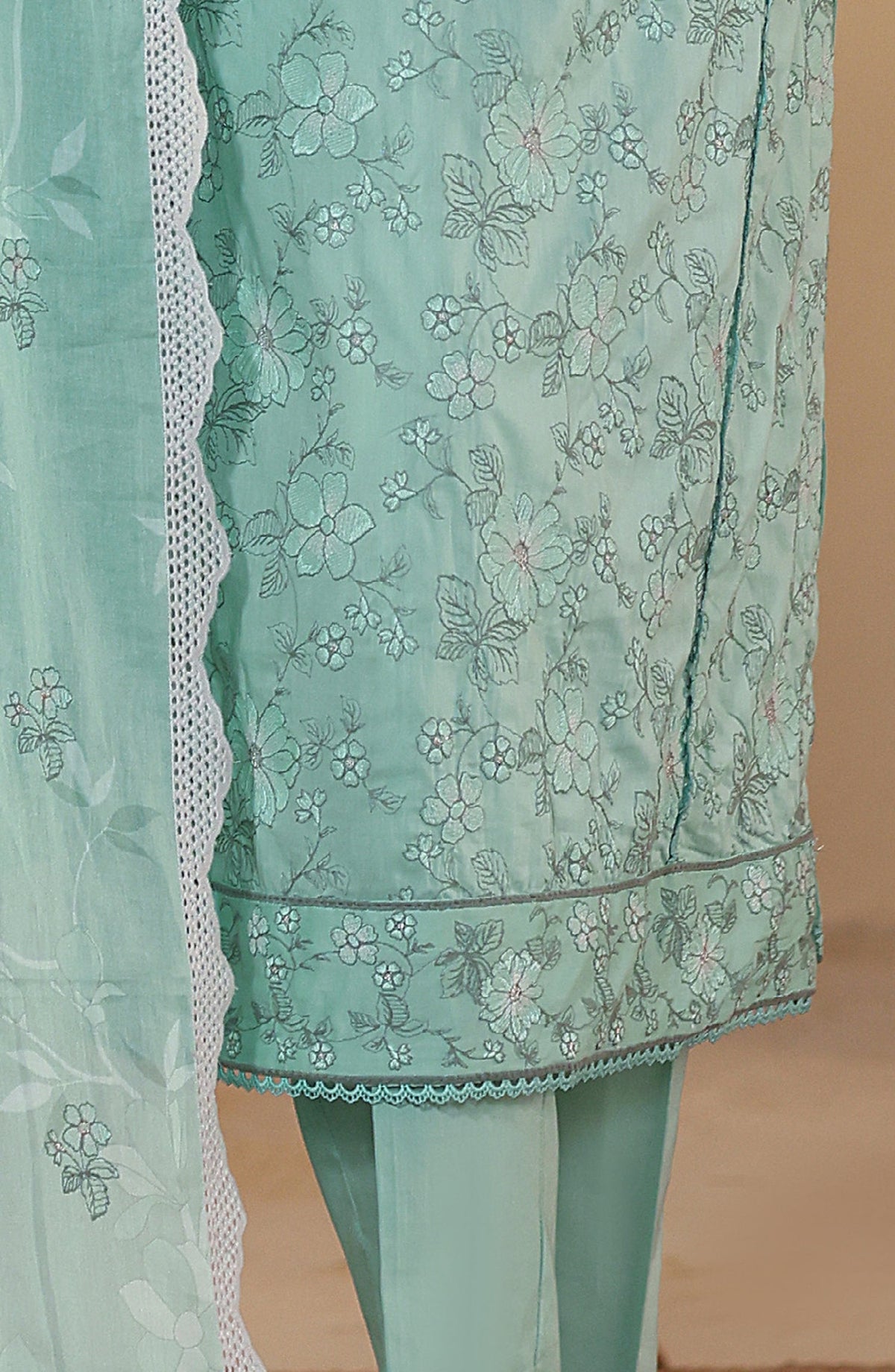 Meeras by HZ Textile Embroidered Lawn Unstitched 3 Piece Suit - D-09 - HZ26MERS - Blue - Summer Collection