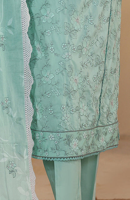 Meeras by HZ Textile Embroidered Lawn Unstitched 3 Piece Suit - D-09 - HZ26MERS - Blue - Summer Collection