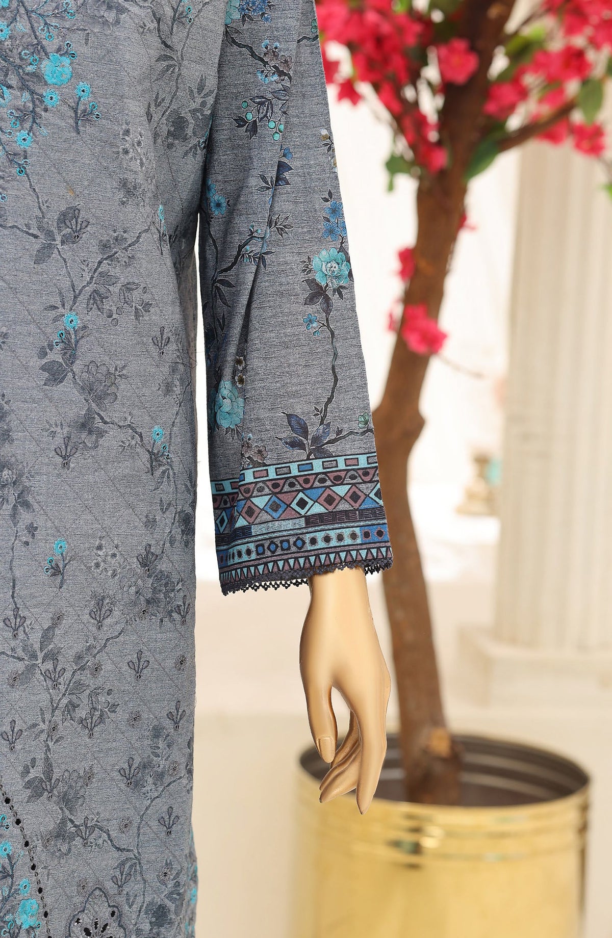 Mehak by HZ Embroidered Lawn Unstitched 3 Piece Suit - D-03 - HZ26MKI - Blue - Summer Collection
