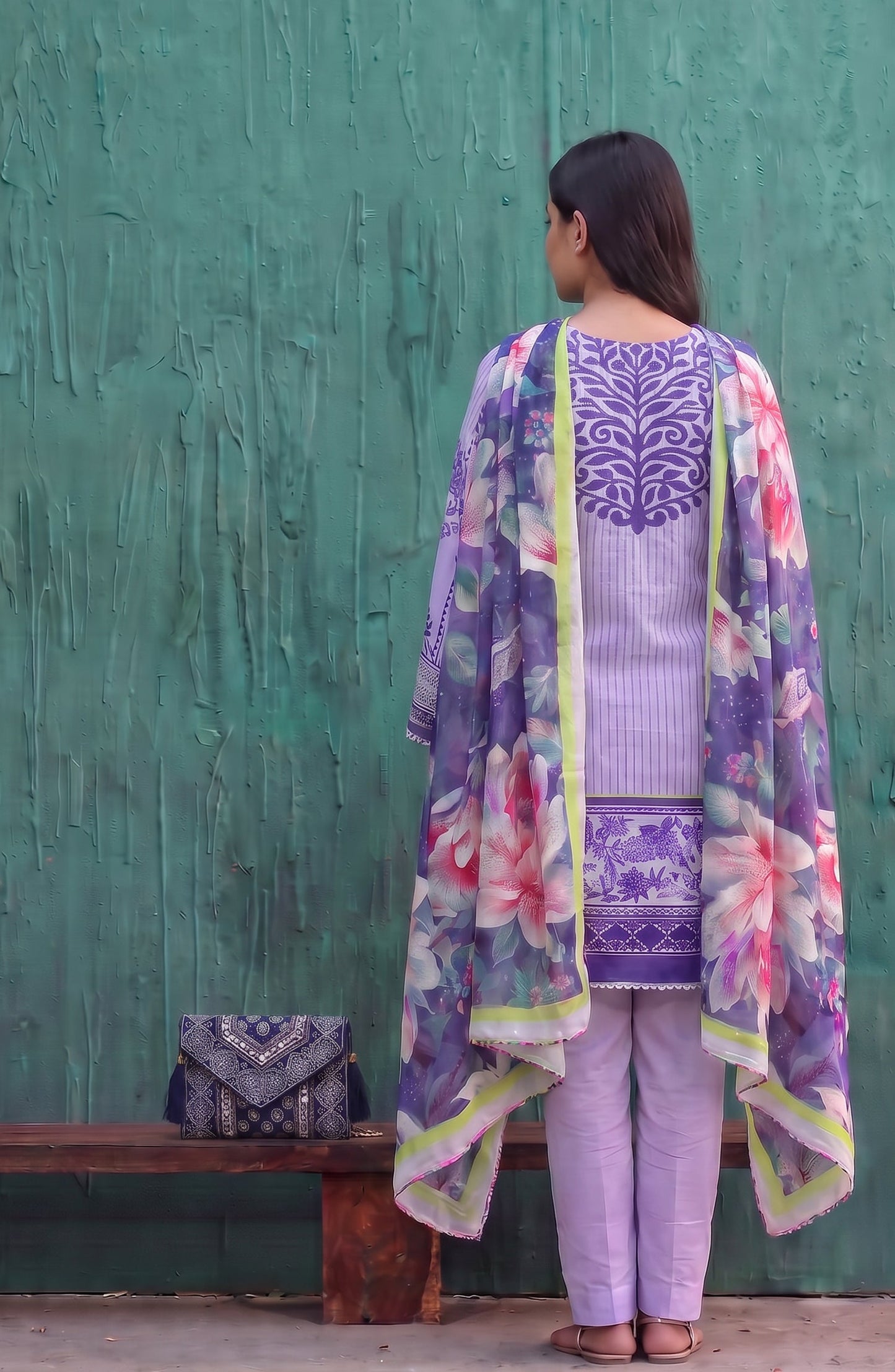 Mehar by Amna Khadija Embroidered Cotton Stitched 3 Piece Suit - AKM-01 - AM26MHER - Purple - Summer Collection