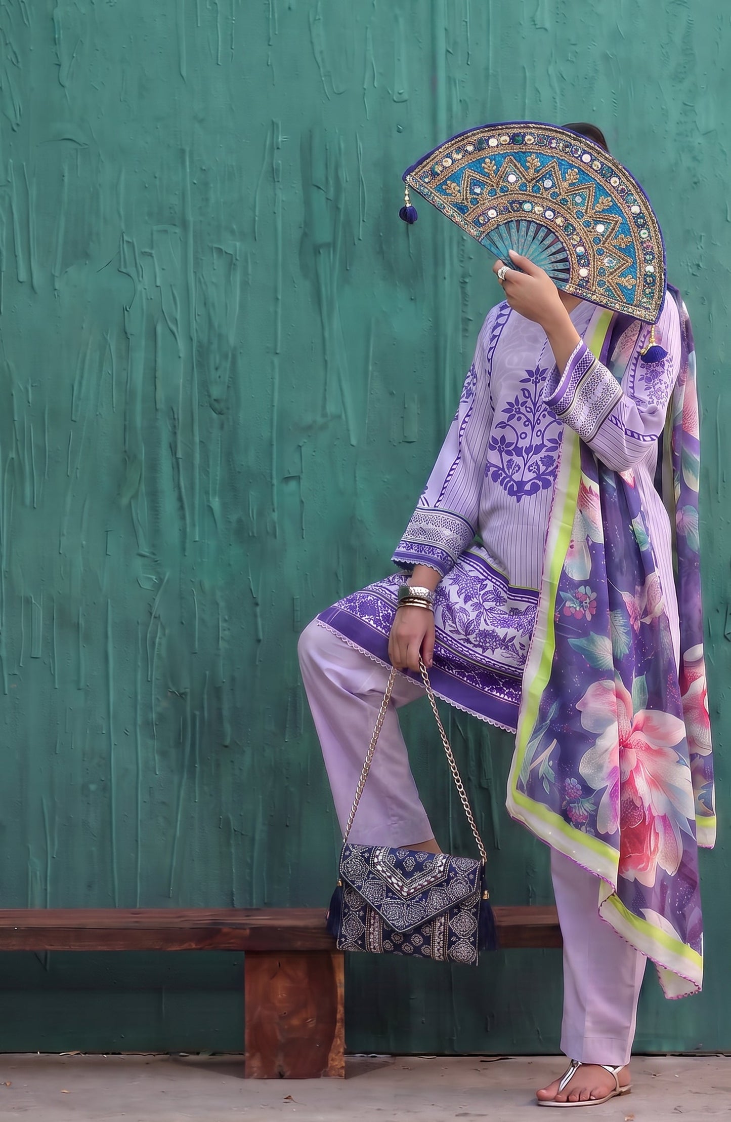 Mehar by Amna Khadija Embroidered Cotton Stitched 3 Piece Suit - AKM-01 - AM26MHER - Purple - Summer Collection