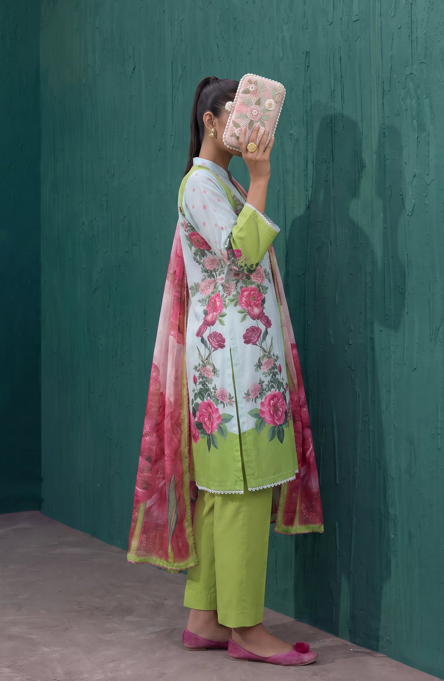 Mehar by Amna Khadija Embroidered Cotton Stitched 3 Piece Suit - AKM-02 - AM26MHER - Green - Summer Collection