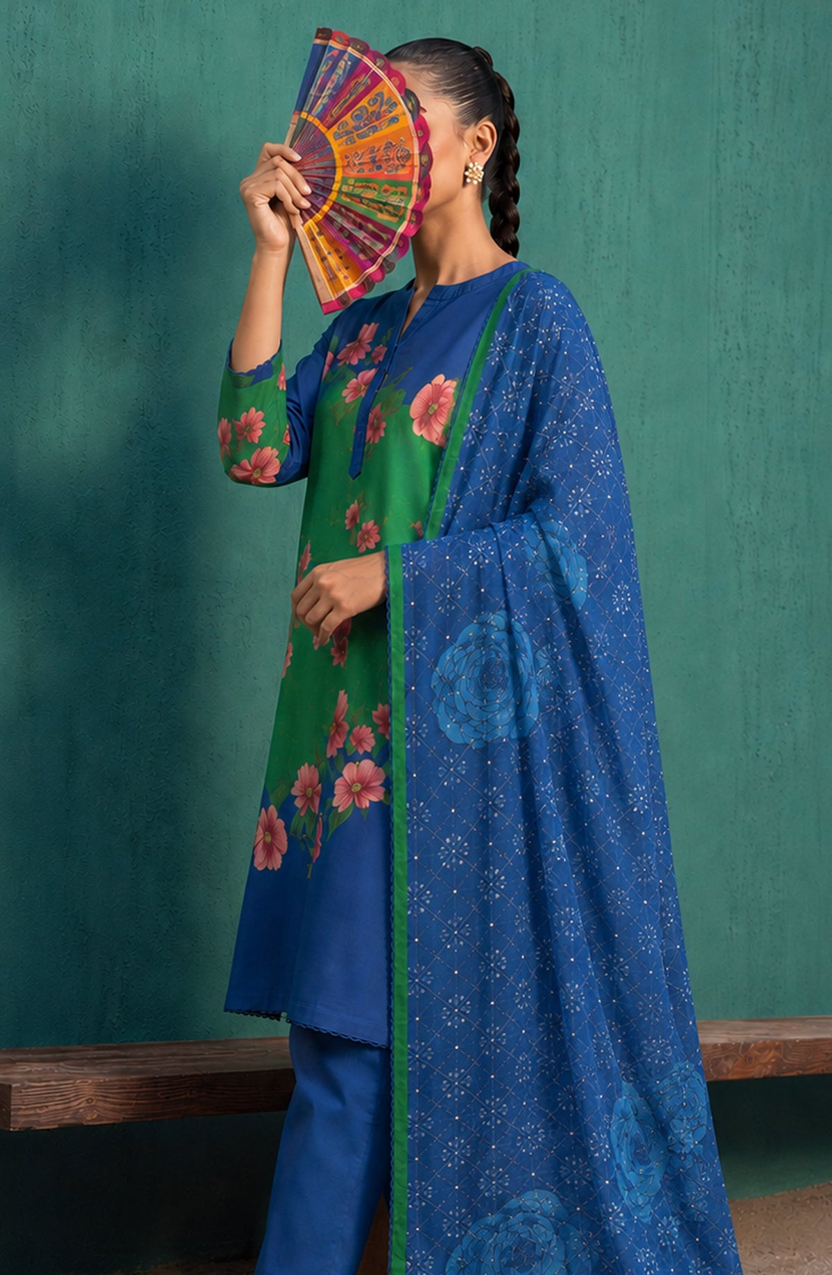 Mehar by Amna Khadija Embroidered Cotton Stitched 3 Piece Suit - AKM-06 - AM26MHER - Blue - Summer Collection