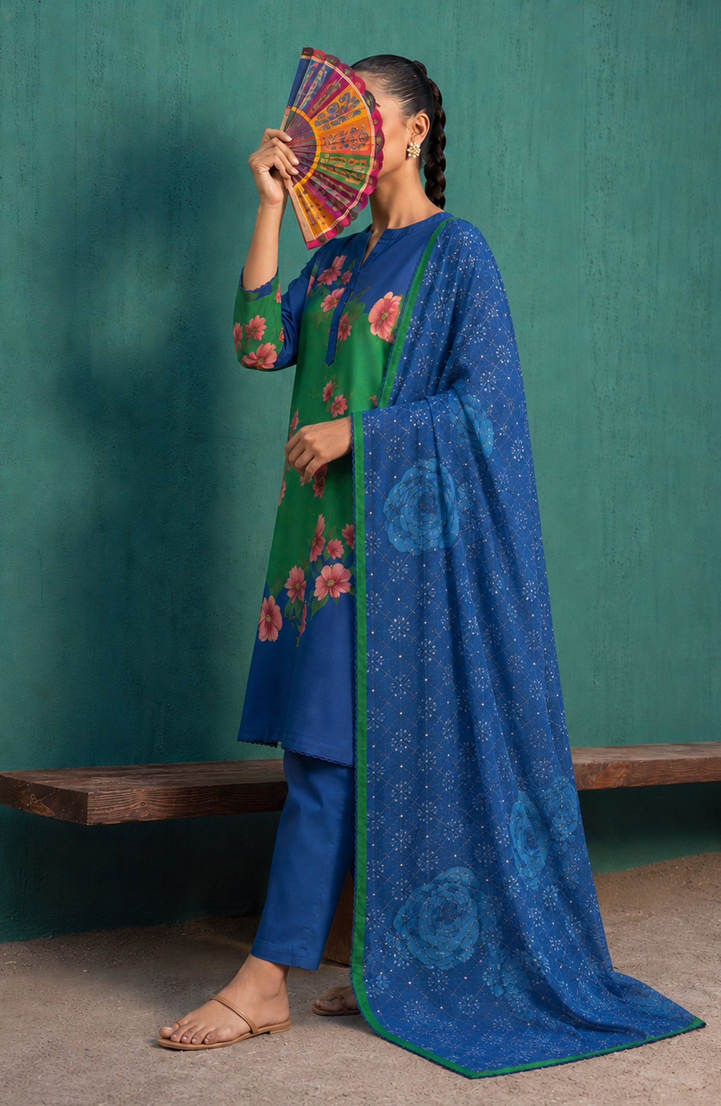 Mehar by Amna Khadija Embroidered Cotton Stitched 3 Piece Suit - AKM-06 - AM26MHER - Blue - Summer Collection