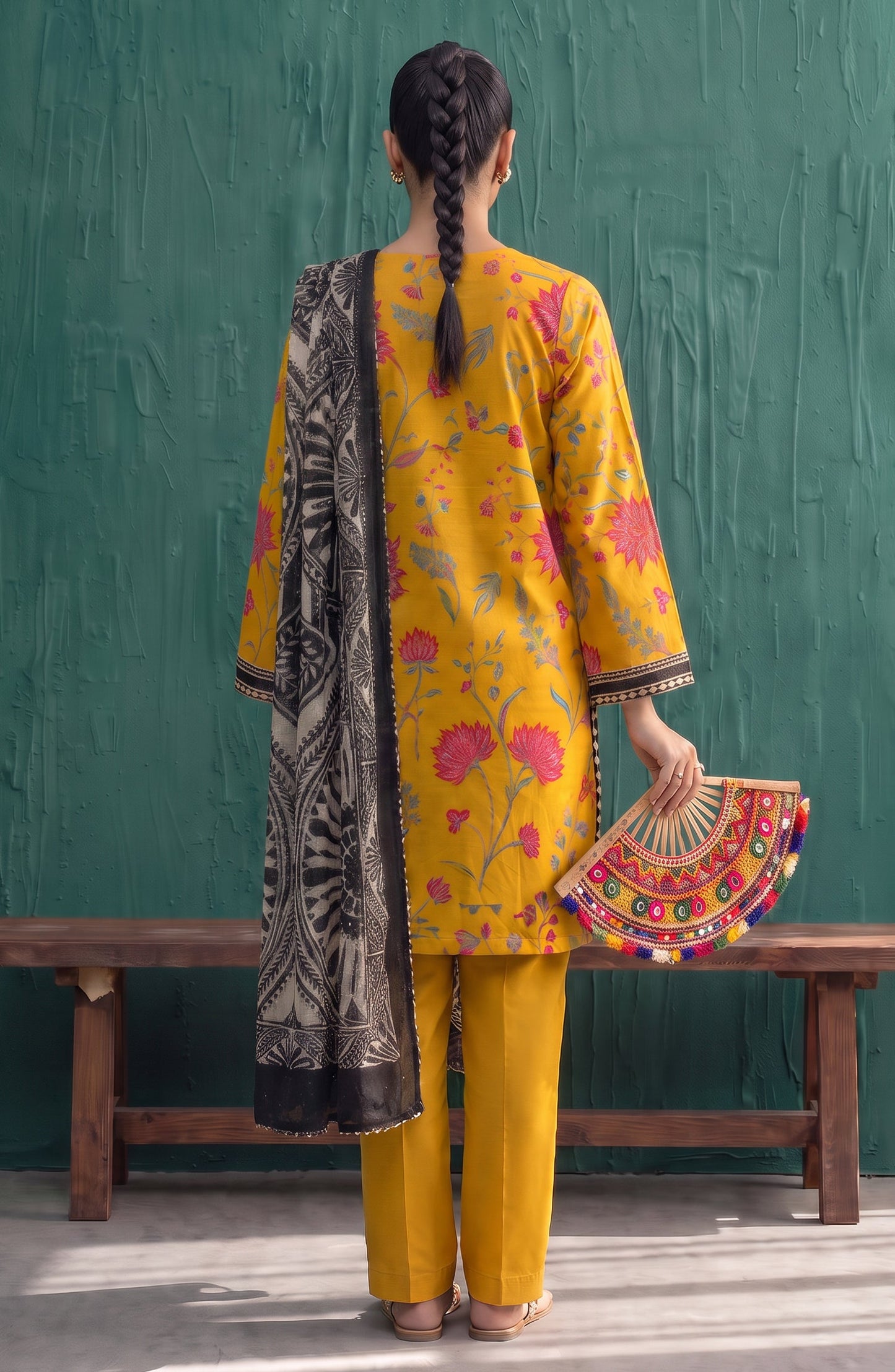 Mehar by Amna Khadija Embroidered Cotton Stitched 3 Piece Suit - AKM-07 - AM26MHER - Yellow - Summer Collection