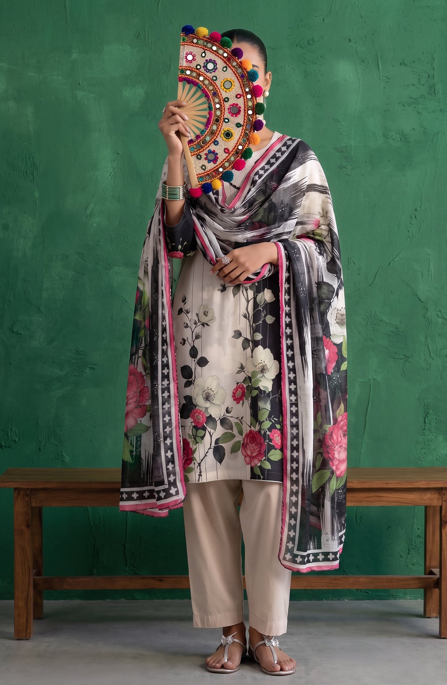 Mehar by Amna Khadija Embroidered Cotton Stitched 3 Piece Suit - AKM-08 - AM26MHER - White - Summer Collection