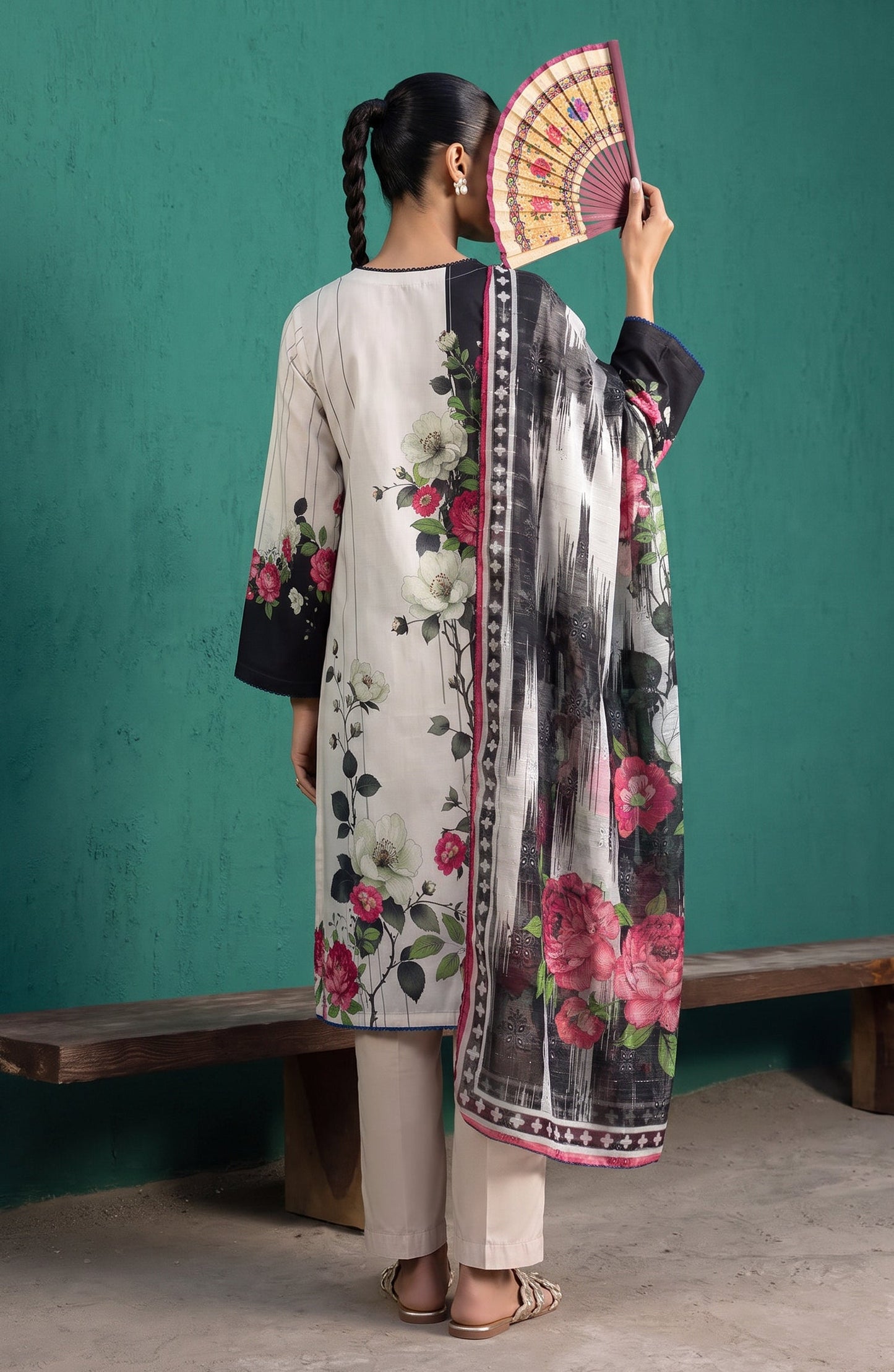 Mehar by Amna Khadija Embroidered Cotton Stitched 3 Piece Suit - AKM-08 - AM26MHER - White - Summer Collection