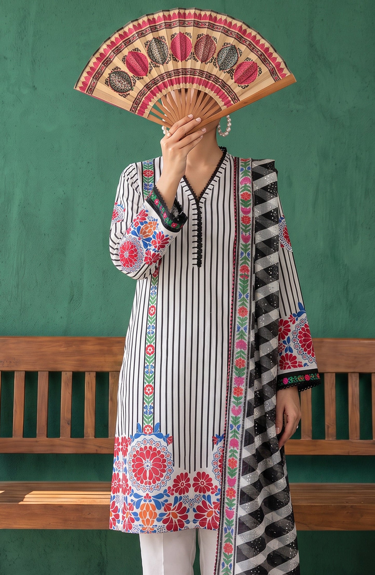 Mehar by Amna Khadija Embroidered Cotton Stitched 3 Piece Suit - AKM-09 - AM26MHER - Multi - Summer Collection