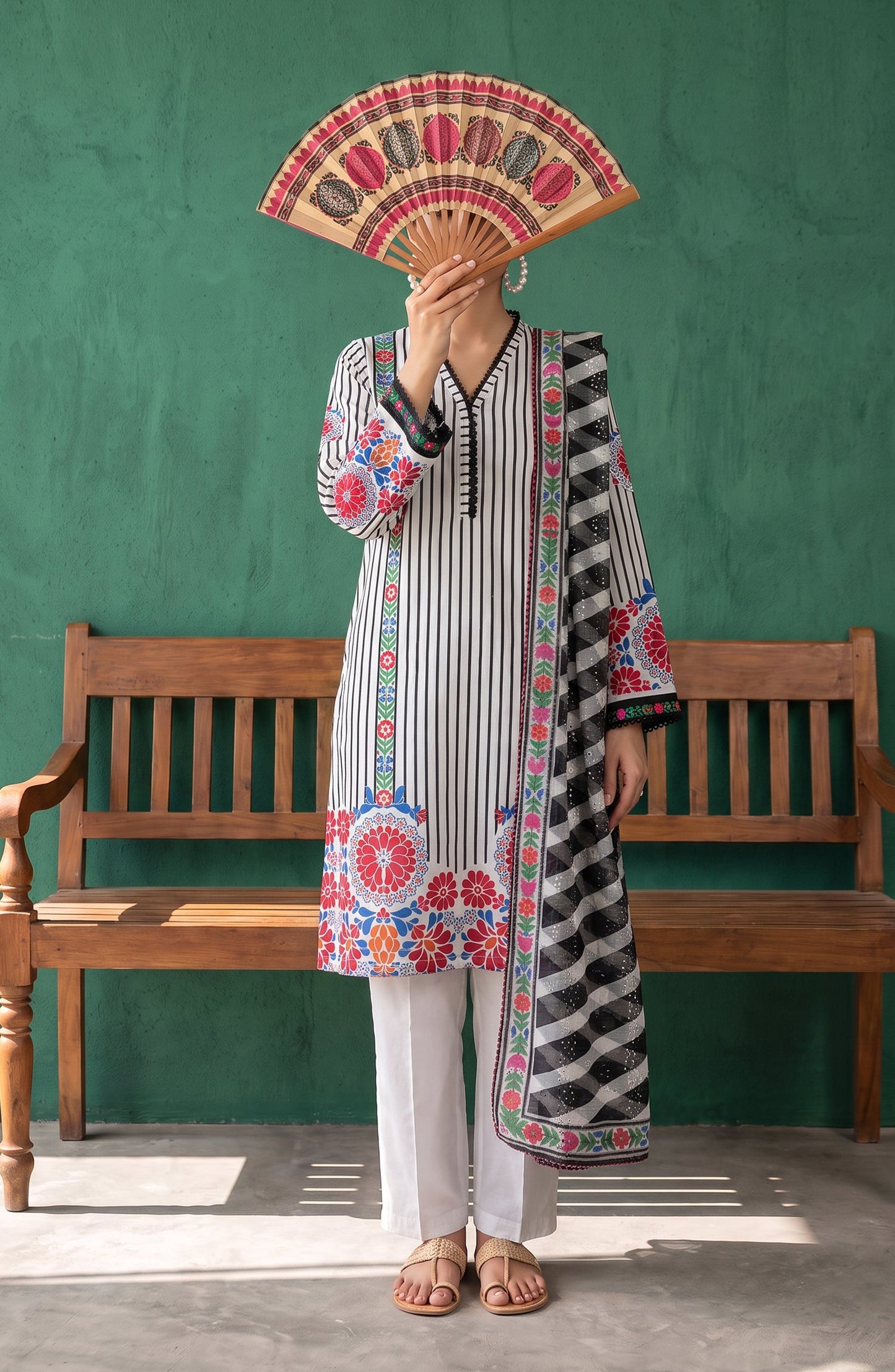 Mehar by Amna Khadija Embroidered Cotton Stitched 3 Piece Suit - AKM-09 - AM26MHER - Multi - Summer Collection