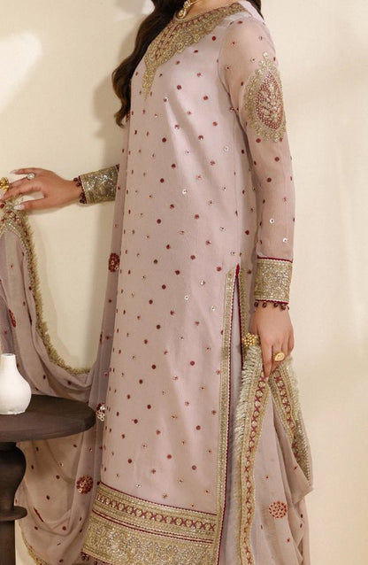 Meraki by Zarif Embroidered Chiffon Unstitched 3 Piece Suit - 06 Sama - ZRF26MRK - Light Purple - Festive Collection