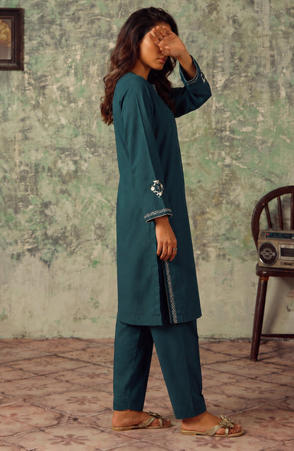 Miras by Amna Khadija Embroidered Cotton Stitched 2 Piece Co-ord Set - AKM-04 - AM26MRAS - Green - Summer Collection
