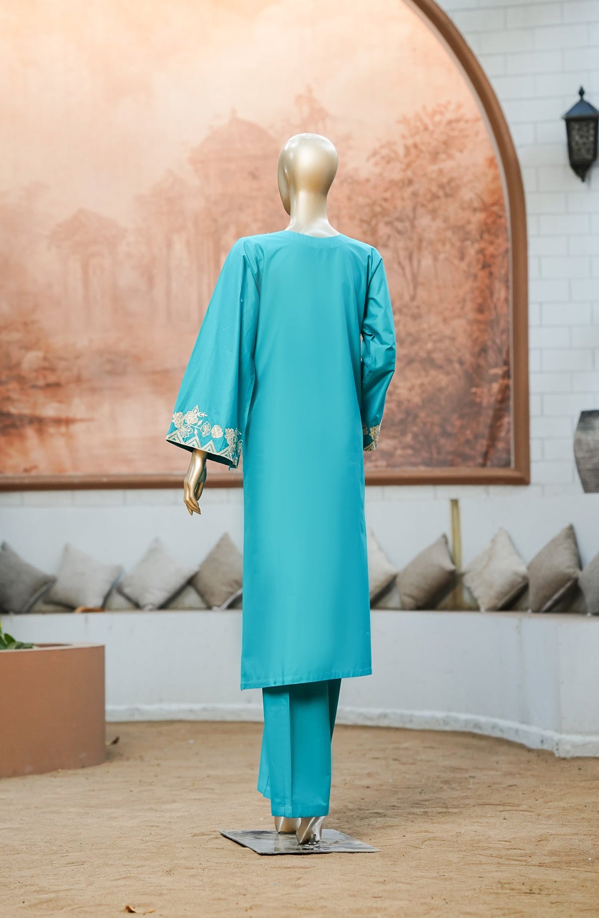 Miss Cotton by Amna Khadija Embroidered Cotton Lawn Stitched 2 Piece Suit - AKMC-01 - AKP26MCT - Ferozi - Summer Collection