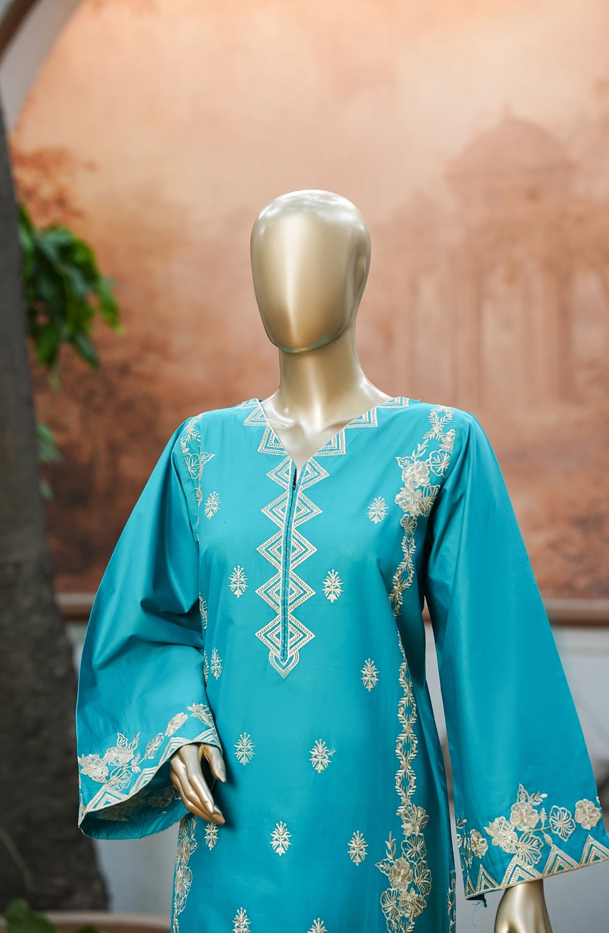 Miss Cotton by Amna Khadija Embroidered Cotton Lawn Stitched 2 Piece Suit - AKMC-01 - AKP26MCT - Ferozi - Summer Collection